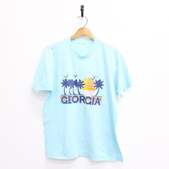 Vintage Georgia Sunset T Shirt Medium - Picture 1 of 10